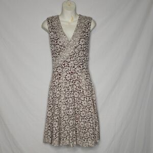 Anthropologie Maeve Womens Brushed Lace Ivory Fit & Flare Midi Dress Size S Boho